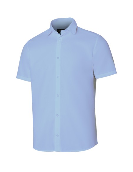 CAMISA MANGA CORTA HOMBRE. CELESTE TALLA S-2XL