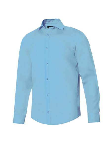 CAMISA MANGA LARGA HOMBRE. CELESTE TALLA S-3XL