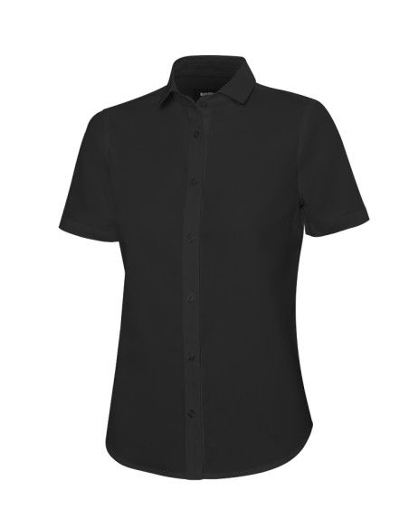 CAMISA MANGA CORTA MUJER. NEGRO TALLA S-2XL