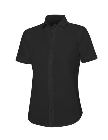 CAMISA MANGA CORTA MUJER. NEGRO TALLA S-2XL