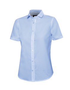 CAMISA MANGA CORTA MUJER. CELESTE TALLA S-2XL 2