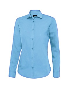 CAMISA MANGA LARGA MUJER. CELESTE TALLA XS-2XL