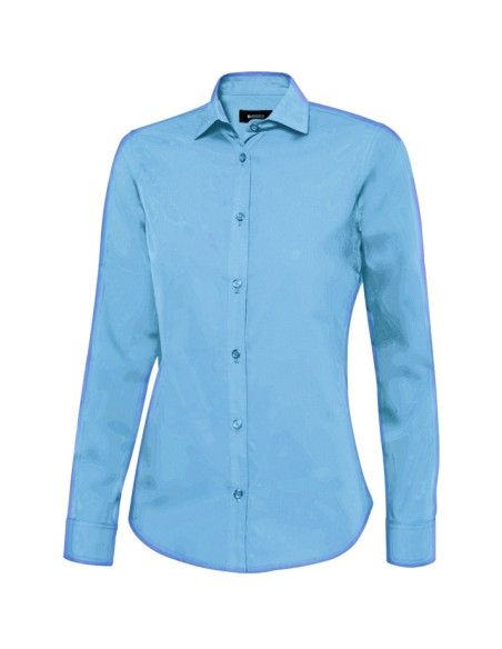 CAMISA MANGA LARGA MUJER. CELESTE TALLA XS-2XL