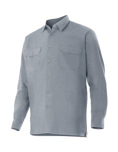 CAMISA MANGA LARGA 2 BOLSILLOS. GRIS TALLA S-3XL