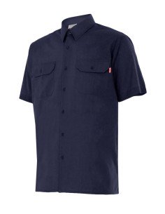 CAMISA MANGA CORTA 2 BOLSILLOS. AZUL MARINO TALLA S-3XL