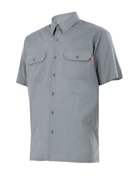 CAMISA MANGA CORTA 2 BOLSILLOS. GRIS TALLA S-3XL