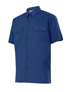 CAMISA MANGA CORTA 2 BOLSILLOS. AZULINA TALLA S-3XL