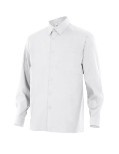 CAMISA MANGA LARGA UN BOLSILLO. BLANCO TALLA S-3XL