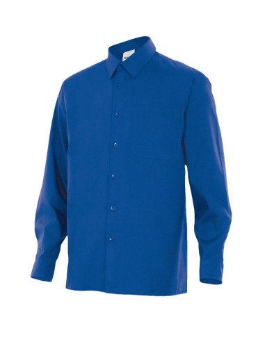 CAMISA MANGA LARGA UN BOLSILLO. AZULINA TALLA S-3XL