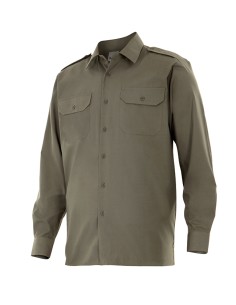CAMISA UNIFORME MANGA LARGA. VERDE CAZA TALLA S-3XL 2