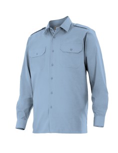 CAMISA UNIFORME MANGA LARGA. CELESTE TALLA S-3XL 2