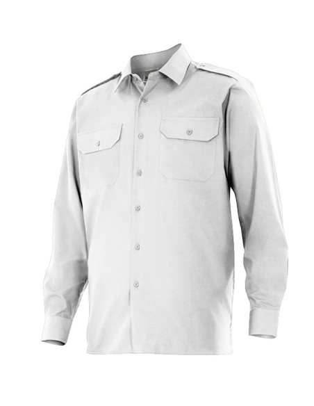 CAMISA UNIFORME MANGA LARGA. BLANCO TALLA S-3XL