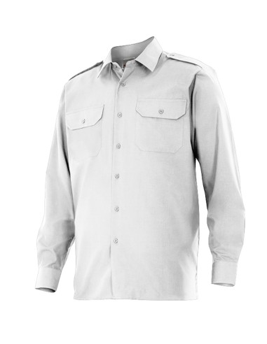 CAMISA UNIFORME MANGA LARGA. BLANCO TALLA S-3XL