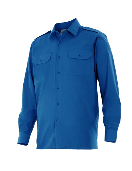CAMISA UNIFORME MANGA LARGA. AZULINA TALLA S-3XL