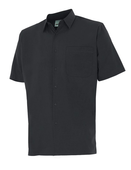 CAMISA MANGA CORTA UN BOLSILLO. NEGRO TALLA S-3XL
