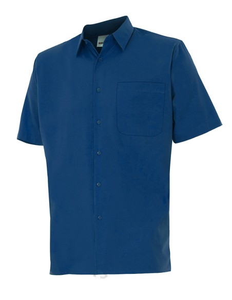 CAMISA MANGA CORTA UN BOLSILLO. AZUL MARINO TALLA S-3XL