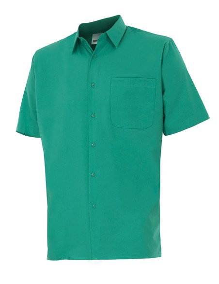 CAMISA MANGA CORTA UN BOLSILLO. VERDE TALLA S-3XL