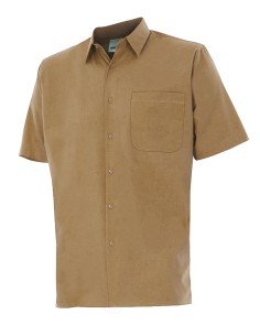 CAMISA MANGA CORTA UN BOLSILLO. BEIGE TALLA S-3XL