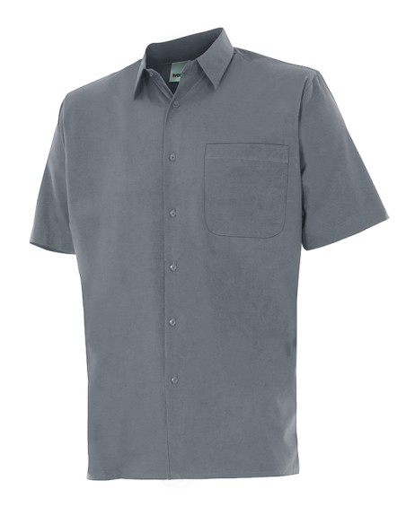 CAMISA MANGA CORTA UN BOLSILLO. GRIS TALLA S-3XL