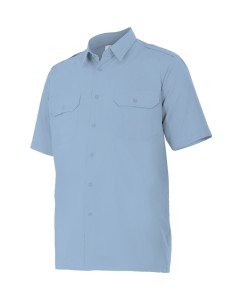 CAMISA UNIFORME MANGA CORTA. CELESTE TALLA S-3XL