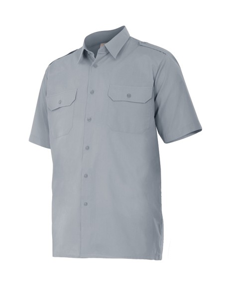 CAMISA UNIFORME MANGA CORTA. GRIS TALLA S-3XL