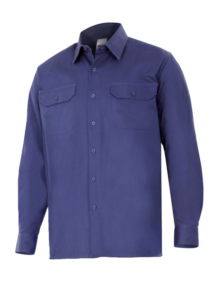 CAMISA SARGA MANGA LARGA. AZUL MARINO TALLA S-3XL