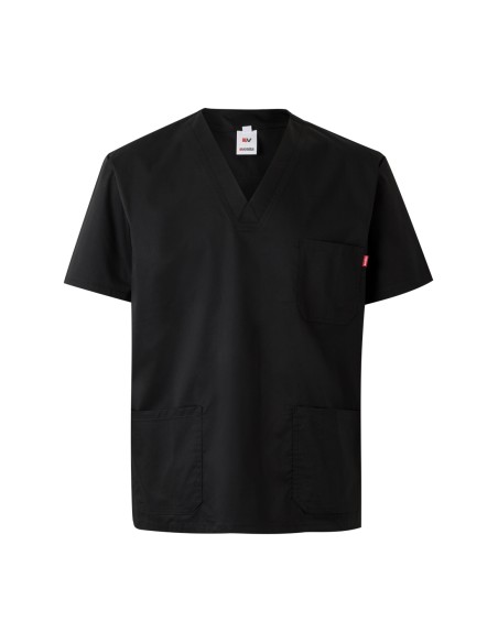 CAMISOLA PIJAMA STRETCH MC. NEGRO TALLA XS-3XL