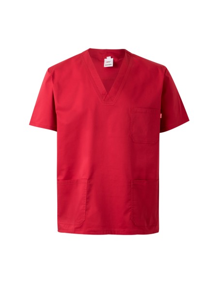 CAMISOLA PIJAMA STRETCH MC. ROJO TALLA XS-3XL