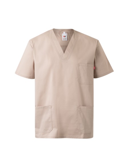 CAMISOLA PIJAMA STRETCH MC. BEIGE CLARO TALLA XS-3XL