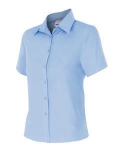 CAMISA SEÑORA MANGA CORTA. CELESTE TALLA XS-3XL