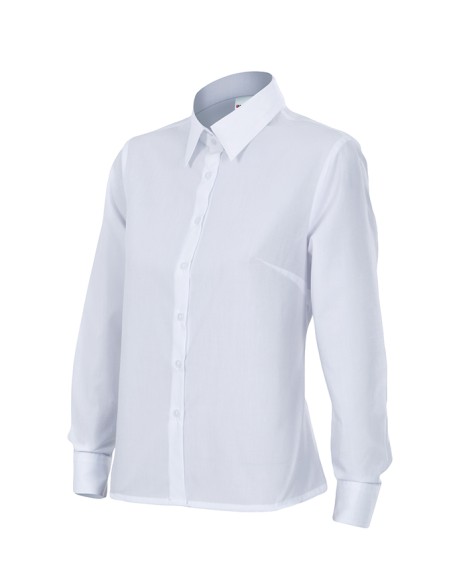 CAMISA SEÑORA MANGA LARGA. BLANCO TALLA XS-3XL