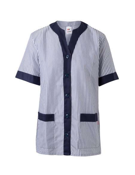 CHAQUETA RAYAS SEÑORA ESCOTE EN V. AZUL MARINO TALLA 0-12