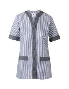 CHAQUETA RAYAS SEÑORA ESCOTE EN V. GRIS TALLA 0-12