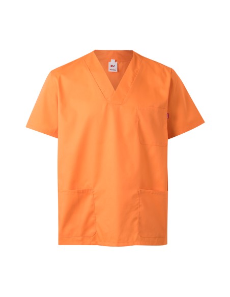 CAMISOLA PIJAMA CUELLO PICO MC. NARANJA CLARO TALLA 0-12