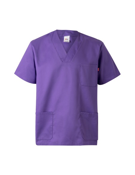 CAMISOLA PIJAMA CUELLO PICO MC. MORADO TALLA 0-12
