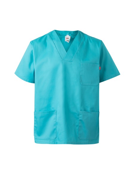 CAMISOLA PIJAMA CUELLO PICO MC. TURQUESA CLARO TALLA 0-12