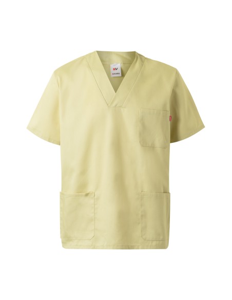 CAMISOLA PIJAMA CUELLO PICO MC. AMARILLO CLARO TALLA 0-12