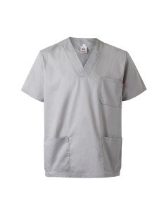 CAMISOLA PIJAMA CUELLO PICO MC. GRIS HIELO TALLA 0-12