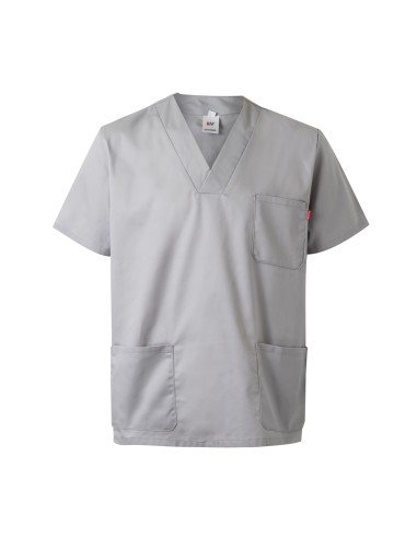 CAMISOLA PIJAMA CUELLO PICO MC. GRIS HIELO TALLA 0-12