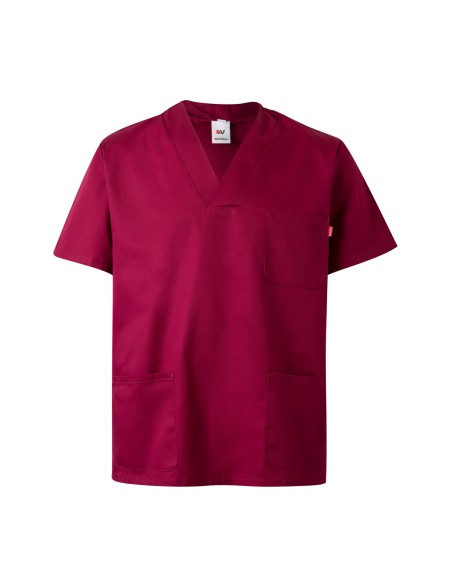 CAMISOLA PIJAMA CUELLO PICO MC. BURDEOS TALLA 0-12