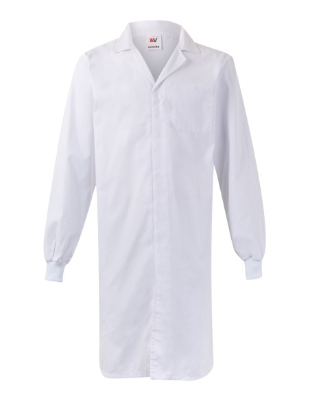 BATA CON VELCRO UNISEX. BLANCO TALLA S-3XL