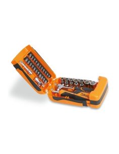 SURTIDO DE 11 LLAVES DE VASO HEXAGONALES, 21 PUNTAS DE ATORNILLAR Y 7 ACCESORIOS