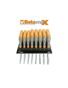 EXPOSITOR DE PARED CON 43 LLAVES DE VASO HEXAGONALES, TIPO LARGO