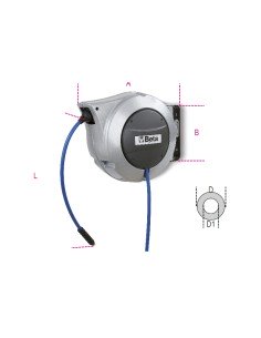 ENROLLADOR PROLONGADOR AUTOMÁTICO CUERPO DE ALUMINIO, PARA AIRE COMPRIMIDO O AGUA FRÍA