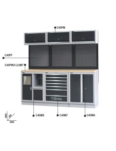 COMBINACIÓN BANCOS PARA MOBILIARIO DE TALLER C45