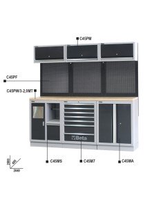 COMBINACIÓN BANCOS PARA MOBILIARIO DE TALLER C45