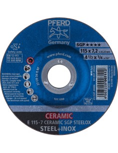 DISCO ABRASIVO CERAMIC SGP STEELOX PARA ACERO Y ACERO INOXIDABLE
