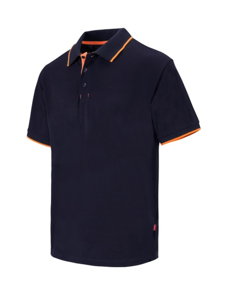 Polo bicolor con raya manga corta