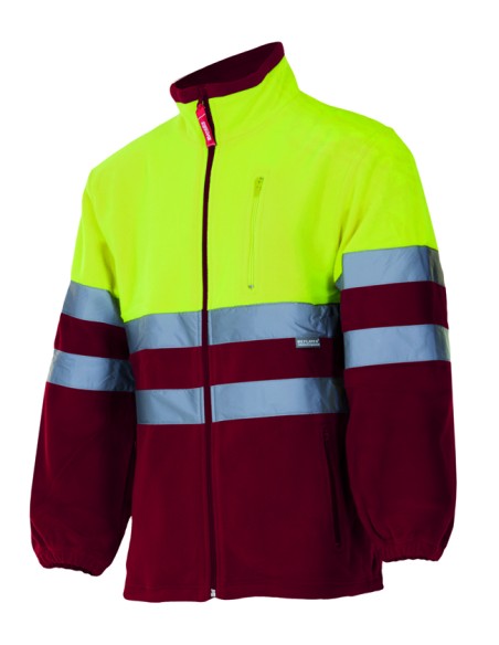 Chaqueta polar bicolor de alta visibilidad.